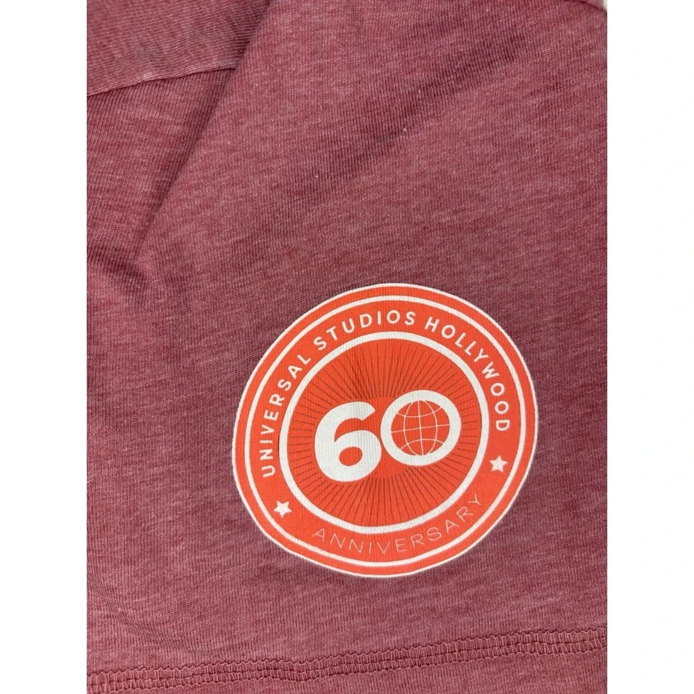 Universal Studios Tour TShirt Mens M Burgundy Excellent 60th Anniversary Graphic